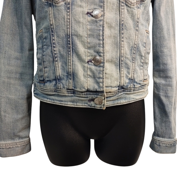 American Eagle Denim Jacket Women's Blue Denim Sherpa Lined Jacket Size X-small - Picture 5 of 10